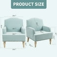 thumbnail image 2 of Jopath Modern Accent Chair, Small Fabric Club Chair with Retro Wooden Legs & Nailhead Trim,Upholstered Armchair Lounge Chair for Bedroom Living Room Single Sofa, Blue, 2 of 7