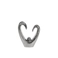 thumbnail image 1 of Open Heart Abstract Sculpture In Ceramic, Small, Silver, 1 of 1