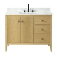 thumbnail image 5 of Vanity Art 42" Double Door Bathroom Vanity with Sink, Freestanding Storage Cabinet with Engineered Marble Top, Flip Down Tray, Drawer, and Shelf, 5 of 7