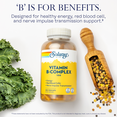 ソラレー ビタミンBコンプレックス 100mg ベジタブルカプセル 250粒 Solaray Vitamin B-Complex 100 VegetableCapsule ビタミンB群