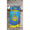 thumbnail image 3 of Ambesonne Yellow Submarine Quilted Bedspread Set 2 Pcs, Nautical, Twin Size, Blue Yellow, 3 of 3