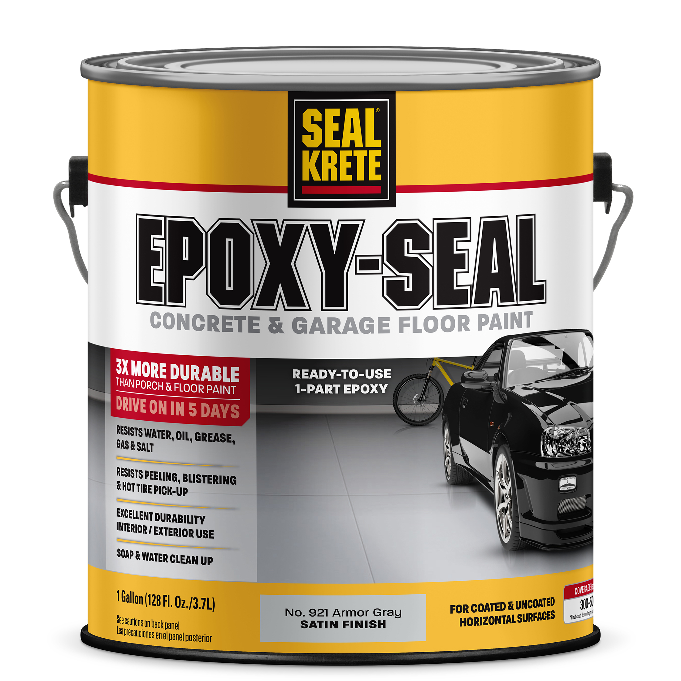 Armor Gray, Seal Krete Epoxy-Seal Low VOC Concrete and Garage Floor Paint-317396, Gallon - image 2 of 8