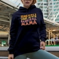 thumbnail image 2 of Somebody's Loud Mouth Basketball Mama, Sports Themed, Groovy Retro Wavy Text Merch Gift, Navy Blue Hooded Sweatshirt or Hoodie, Large, 2 of 5
