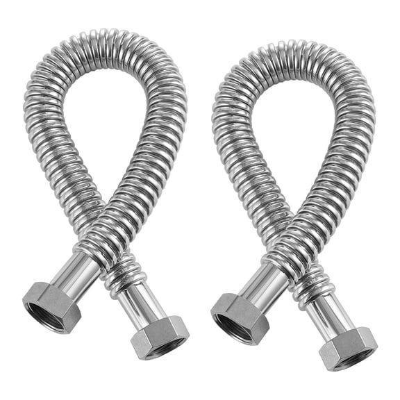 KFFKFF 24-Inch Water Heater Installation Kit, Flexible Connector with 1" FIP Inlet & Outlet, Suitable for Bathrooms, Kitchens, Laundry Rooms, and Boiler Rooms