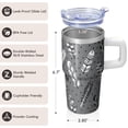thumbnail image 3 of 20oz Vacuum Cup with Lid & Straw - Stainless Steel Double Wall Insulated Travel Tumbler, Leakproof Thermal Coffee Mug, Bohemian Design, 3 of 5