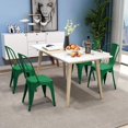 thumbnail image 5 of Lacoo Metal Dining Chair Indoor-Outdoor Use Stackable Classic Trattoria Chair Chic Dining Bistro Cafe Side Metal Chairs Set of 4 (Green), 5 of 5
