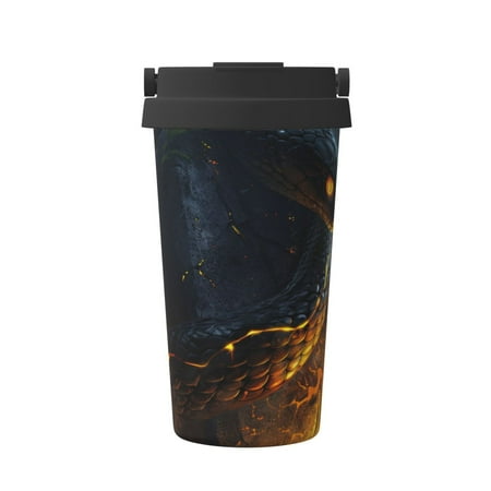 

Matuu Glowing Snake Dark Forest for Insulated Coffee Mug Reusable Travel Coffee Cup Spill Proof 16oz Stainless Steel Coffee Cups for Hot/Ice Coffee Tea
