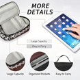 thumbnail image 4 of Rugby Print Pencil Case with Handle, 24X11 inch Large Capacity Pen Bag with Zipper, Portable Pencil Pouch with Compartments, Foldable Stationery Pouch for Classroom Office Supplies Storage, 4 of 5
