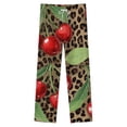 thumbnail image 4 of Cherries Leopard Print Seamless Pattern Winter Female Pants Flannel High Waist Women Pants Lady Warm Straight Leg Plush Trousers, 4 of 7