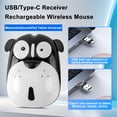 thumbnail image 5 of Dpisuuk Wireless Mouse Cute Cartoon Animal Dog Shape Cordless Mouse with USB Receiver 2.4GHz Optical Portable Rechargeable Silent Lovely Puppy Mice for Laptop PC Desktop Kids Adults Gifts, Black, 5 of 15