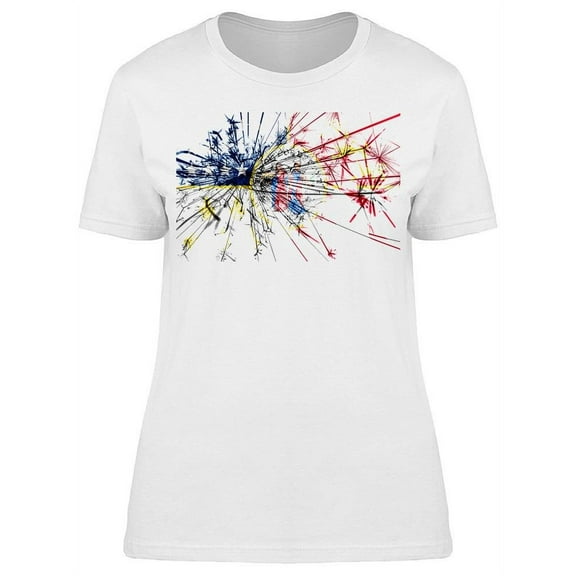 Detroit Michigan Fireworks T-Shirt Women -Image by Shutterstock, Female Medium
