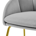 thumbnail image 4 of Yaheetech Flower Shape Velvet Armchair Dining Chair with Golden Metal Legs for Living Room, Gray, 4 of 11