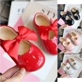 thumbnail image 2 of VOUZZA Toddler Girls Princess Shoes Solid Color Bowknot Patent Leather Flat -on Loafers Mary Jane Walking Shoes, 2 of 3
