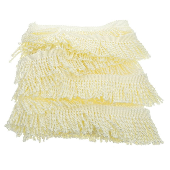 HOMEMAXS  Curtain Decorative Lace Fringe Trim Cotton Tassel Tassels Yellow