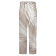 thumbnail image 5 of Palm Leaf Print Beige Winter Female Pants Flannel High Waist Women Pants Lady Warm Straight Leg Plush Trousers, 5 of 7