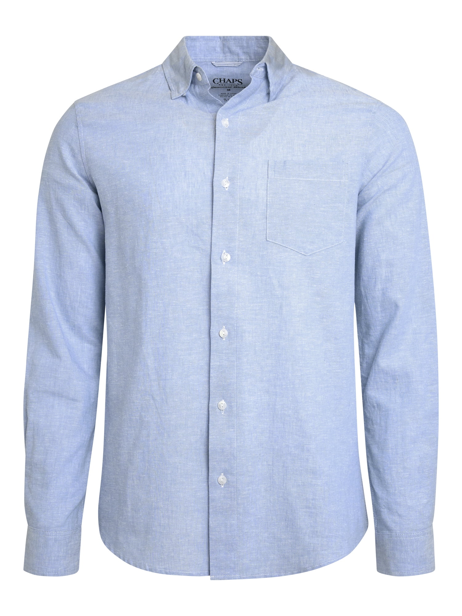 Chaps Men's & Big Men's Long Sleeve Linen Shirt, Sizes S-3XL