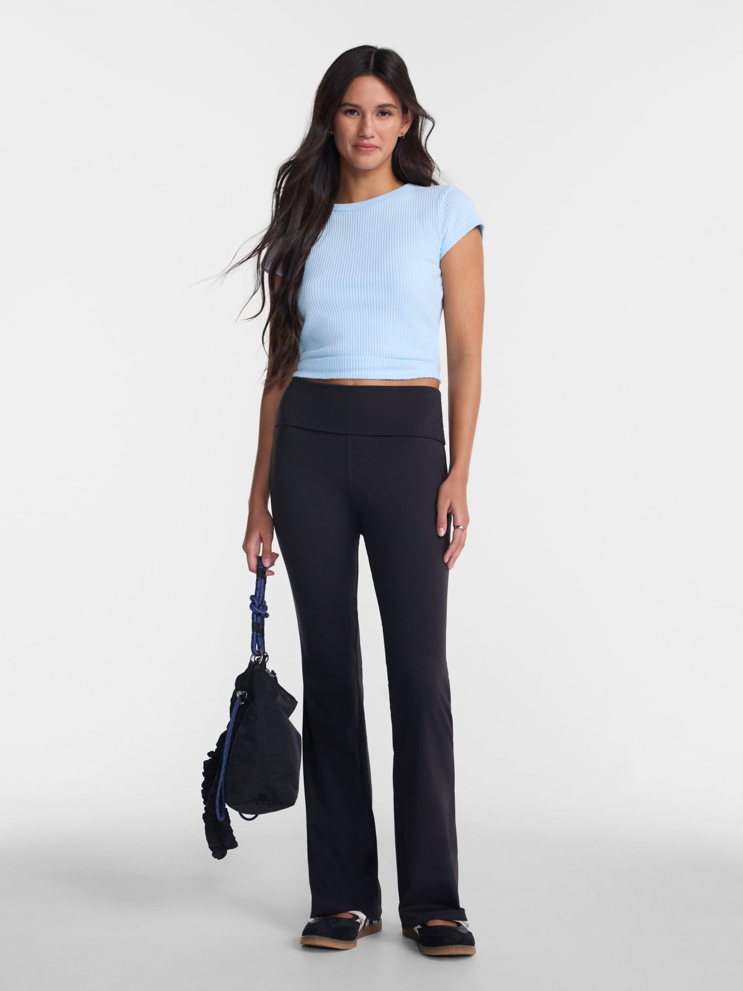No Boundaries Foldover Flare Pants, 31.25" Inseam, Women’s XXS-XXL