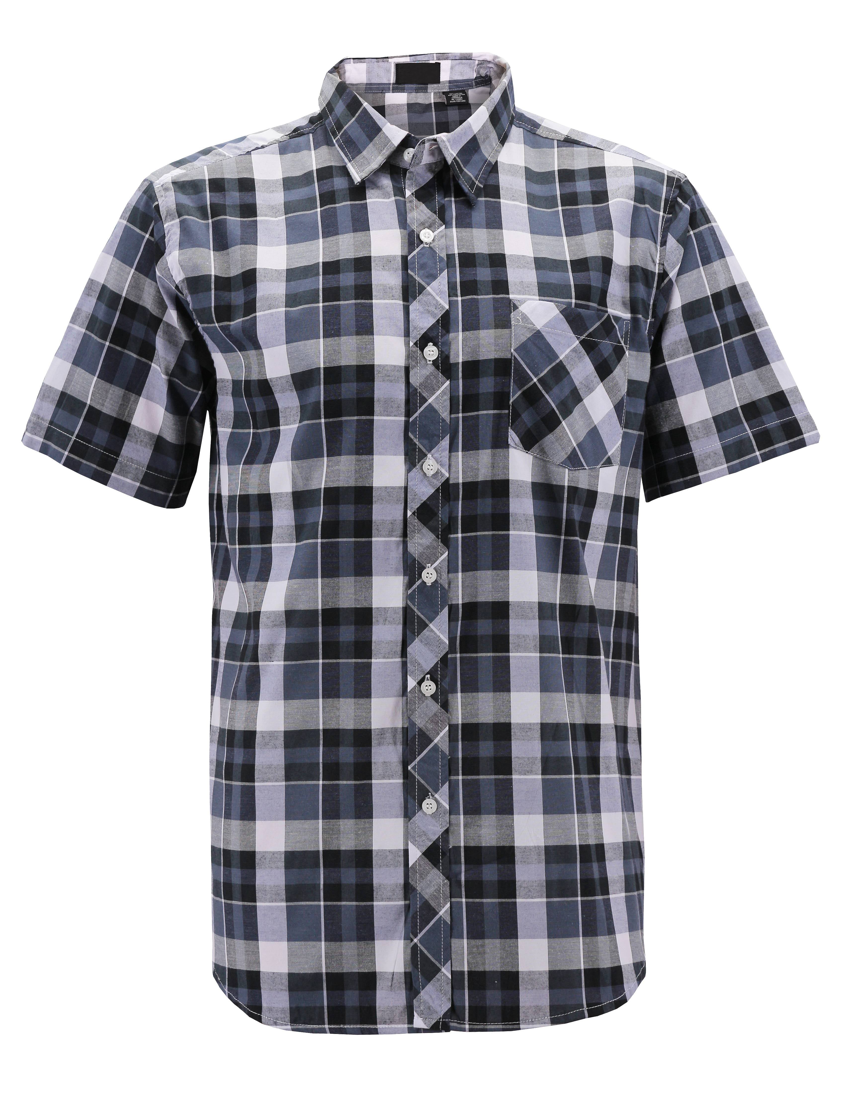 i5 Apparel - Men's Plaid Checkered Button Down Casual Short Sleeve ...