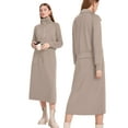 thumbnail image 5 of MINTREUS Women's 2 Piece Skirt Sets Fall Knit Long-Sleeved Zipper Top Lounge Travel Outfits Winter Clothing, 5 of 7