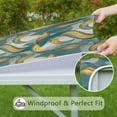 thumbnail image 6 of Teal Gold Marble Pattern Square Fitted Tablecloth with Elastic Edge,Square Table Cover,Washable Elastic Table Cover for Home Kitchen Party Decor 36"x36", 6 of 6