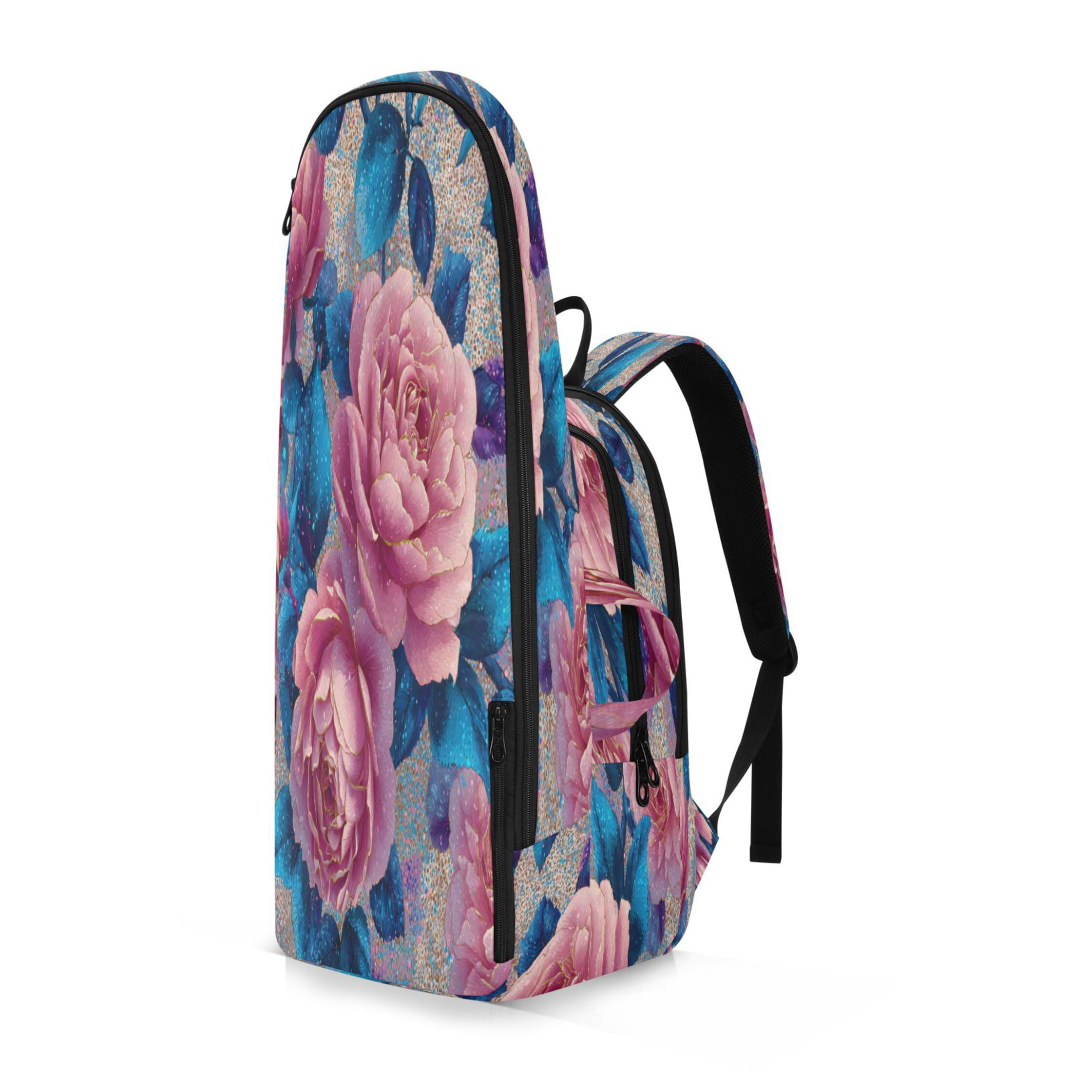 2 Racquet Holder Tennis Backpack Tennis Racket Covers Gym Bags Digital Art Roses