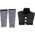 thumbnail image 7 of Women's FNAF Marionette Costume Dress Black Puppet Inspired Outfit with Stockings, 7 of 7