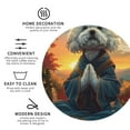 thumbnail image 2 of Disketp Sunset Meditating Bichon Frise Funny Coasters,6 Pcs Leather Coasters with Holder, Perfect Housewarming Hostess Gifts,Protect Furniture from Water Marks Scratch and Damage, 2 of 5