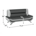 thumbnail image 7 of Lexicon Veloce Faux Leather Loveseat in Black and White, 7 of 7