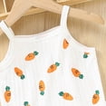 thumbnail image 4 of KPOPLK Toddler Girl Summer Clothes Solid Color Sweet Camisole Ruffle 2-Piece Infant Cotton Linen Shorts Set(6-12 Months,Orange), 4 of 4