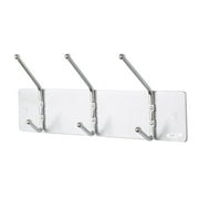 Safco, Saf4161, 3-Hook Contemporary Steel Coat Hooks, 1 / Each, Silver,Hook