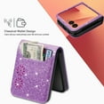thumbnail image 2 of TECH CIRCLE Cute Shiny Wallet Case for Samsung Galaxy Z Flip 7 (2025 Release) 6.8", With Card Slot, PU Leather Protective Lightweight Slim Fit Cute Cover for Women Men, Purple, 2 of 7