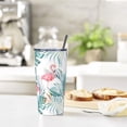 thumbnail image 3 of Flamingo Tumbler with Lid and Straw, 20 Oz Stainless Cup Steel Insulated Water Bottle Travel Coffee Mug 1 Set, Flamingo Gifts for Women Girl, 3 of 6