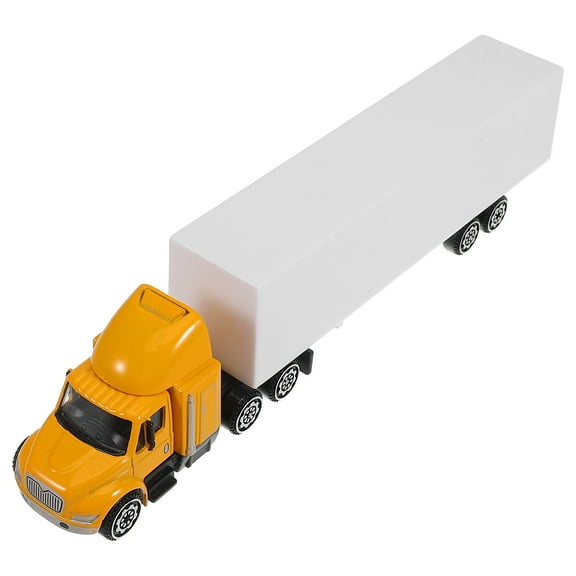 FUEENIRVA Toy Truck Model with Yellow Realistic Transport Scene 1Pcs