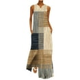 thumbnail image 2 of SMihono Robe Maxi Boho d'Été pour Femmes Grande Taille Mode Col en V Sans Manches Soirée d'Été Fête Imprimé Poches Gilet Longue Robe de Plage Robe d'Été, 2 of 6