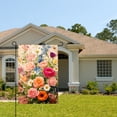 thumbnail image 2 of Amhnf Linen Garden Flag Floral Bouquet Design For Home Outdoor Garden Yard Decor 12x18 inch, 2 of 5