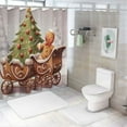 thumbnail image 7 of Fenyluxe Christmas Tree Gingerbread Man Sleigh Print Shower Curtain 100% Polyester Bathroom Set with Hooks 36x72, 7 of 7