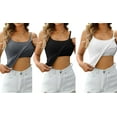 thumbnail image 4 of Sociala Women Cotton Camisole Shelf Bra Cami Adjustable Spaghetti Strap Tank Top 3-Pack, 4 of 9