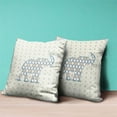 thumbnail image 4 of Elephant Silhouette Duo Throw Pillow in Cream Light Green Yellow 20x20, 4 of 4