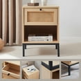 thumbnail image 5 of Virtu Nightstand Side Table with Drawer, Rattan End Table for Living Room or Bedroom, Natural, 5 of 7