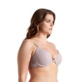 thumbnail image 3 of Curve Muse Women's Plus Size Full Coverage Underwire Front Close Bras-2PK-Yellow,Grayish Brown-44DDD, 3 of 6
