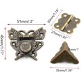 thumbnail image 2 of HSHDLDF Antique Jewelry Box Latch Buckle Hinges and Corner Protectors Assortment Kit Retro Bronze Butterfly-Shape Hasp for Cabinet/Suitcase/Toolbox/Handicrafts, 2 of 5