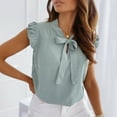 thumbnail image 2 of Women's Summer Chiffon Sleeveless Bow Striped Shirt Top Casual Comfortable Stylish Blouse, 2 of 2
