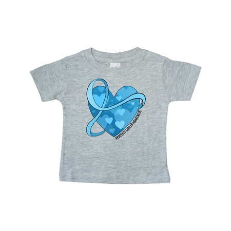 

Inktastic Prostate Cancer Awareness Light Blue Ribbon Around Heart Gift Baby Boy or Baby Girl T-Shirt