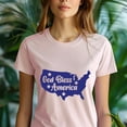 thumbnail image 5 of God Bless America Patriotic T-Shirt, USA Map Graphic Tee, Christian Faith Shirt, Maroon, Size S, 5 of 6