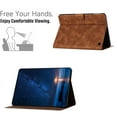 thumbnail image 4 of for Amazon Kindle Fire HD8 / HD8 Plus 2020/2022/2024 Folio Flip Case, Embossed PU Leather Case with Smart Auto Wake / Sleep & Adjustable Stand (3 Anti-Slip Strips) with Card Slots, Brown, 4 of 5