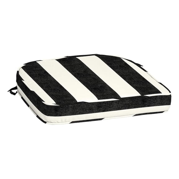 ProFoam Performance Outdoor Seat Cushion 19 x 20, Onyx Black Cabana Stripe
