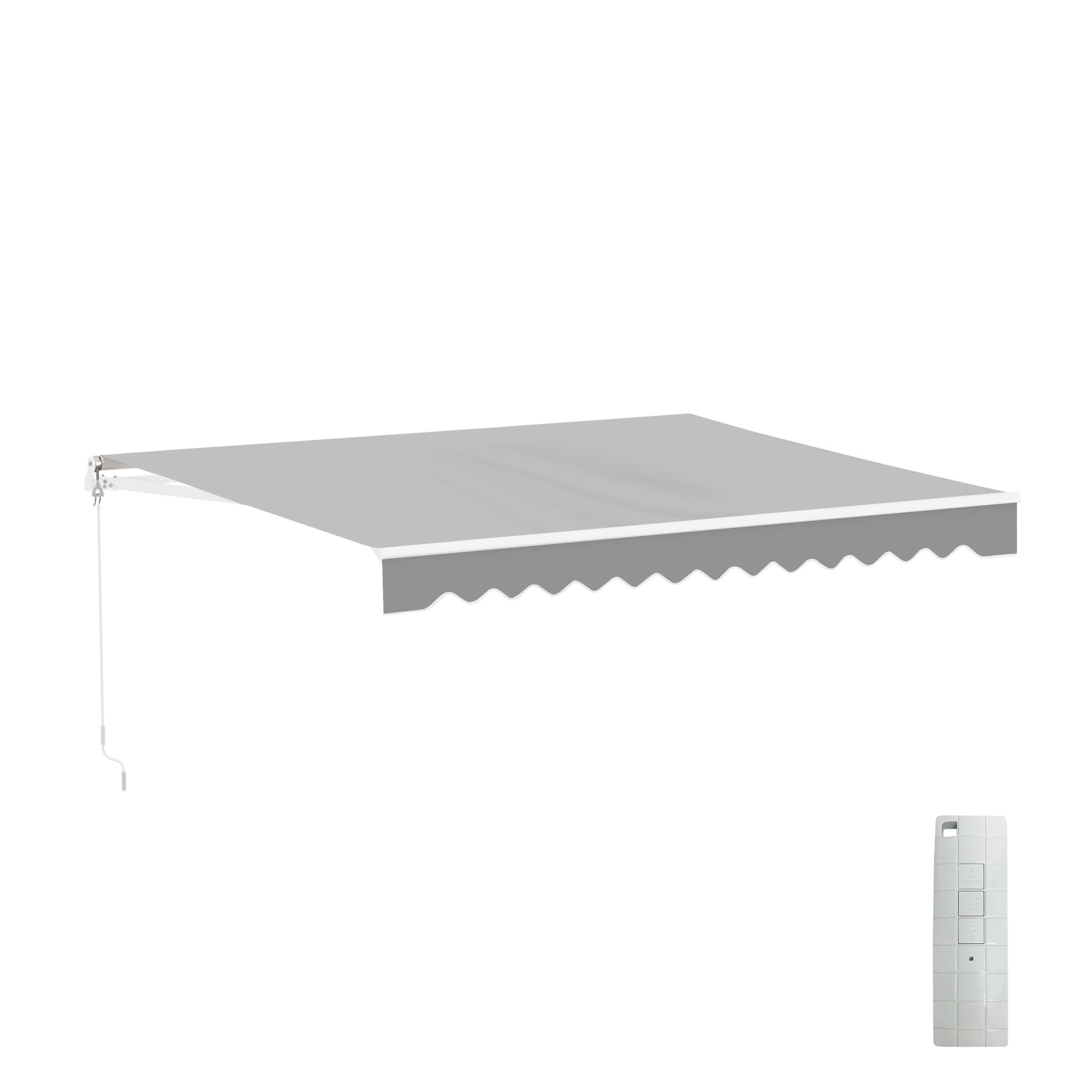 ALEKO Retractable Motorized Patio 13 x 10 ft Awning Sunshade Silver Grey