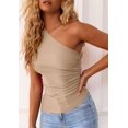 thumbnail image 4 of Remera PRETTYGARDEN 2025 Verano Y2K Un Hombro Albaricoque L, 4 of 5