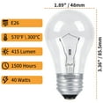 CYLYT 4Pack Oven Light Bulbs 40 Watts Appliance Bulb, E26 A15 120V