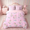 thumbnail image 3 of Manfei Kawaii Unicorn 7-Piece Twin Bedding,Dreamy Rainbow Animal Bedding Comforter Set,Reversible, 3 of 6